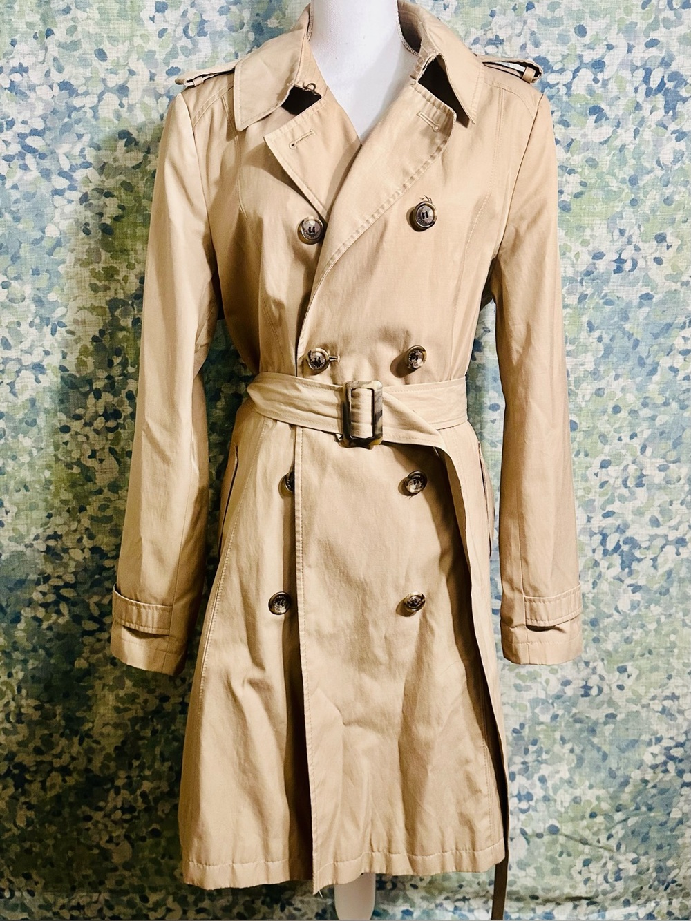 Lauren Ralph Lauren Khaki Double Breasted Belted Trench Coat XL